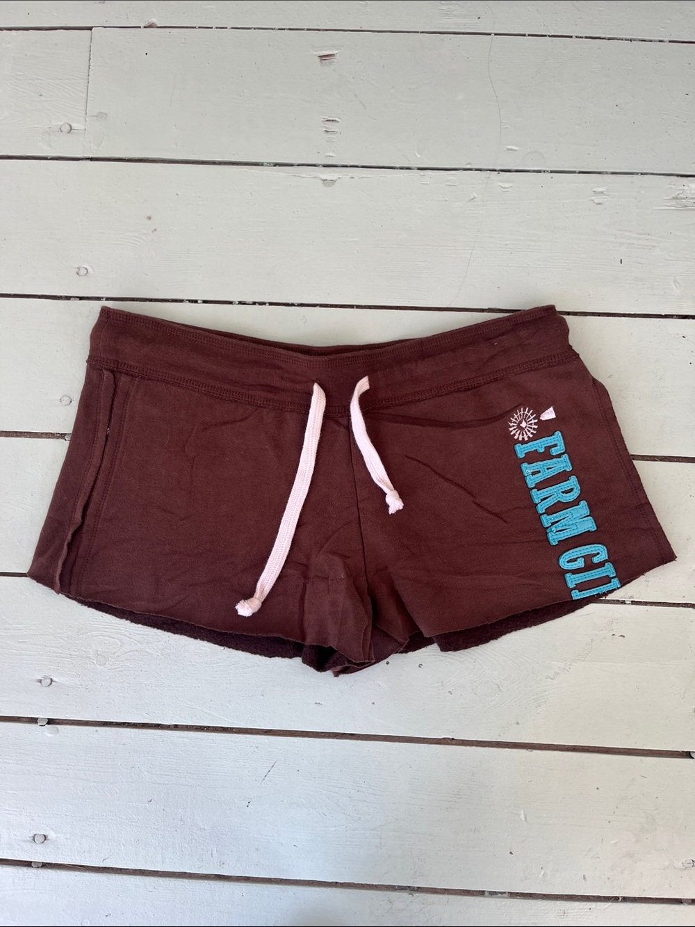 Farm Girl Brown Athletic Lounge Shorts with Drawstring
